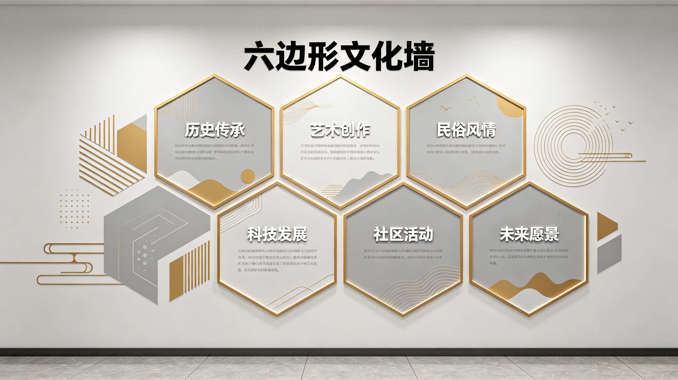 峨眉山企业文化墙 | 六边形信息美学